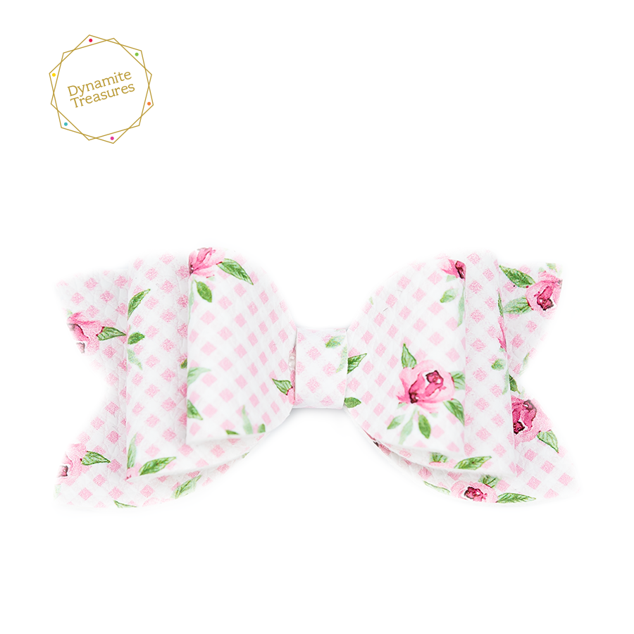 Harper Bow_Double | Rose Gingham